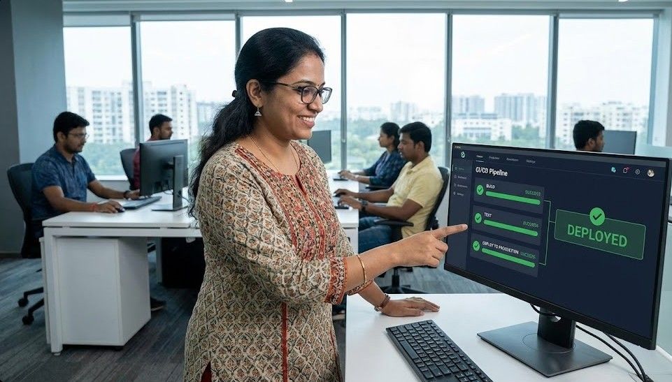Code being deployed through an automated pipeline